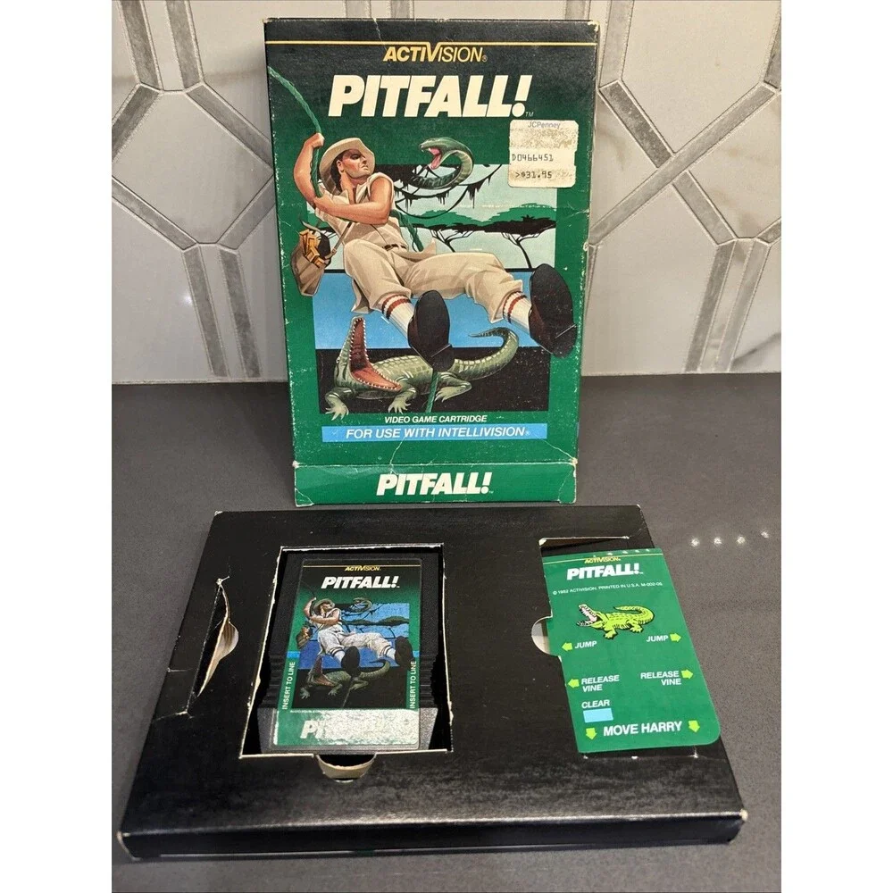Pitfall! Intellivision Game Cartridge In Box With Overlay